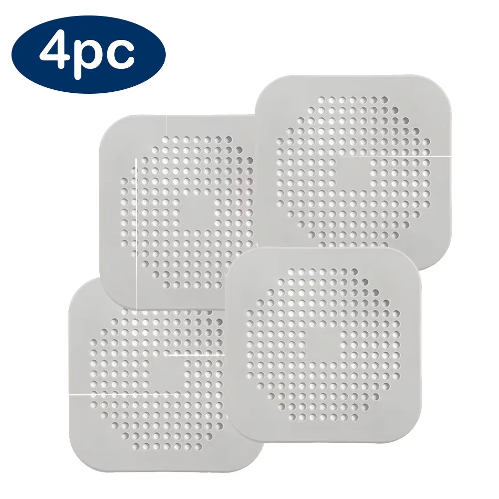 Shower Drain Cover Hair Catcher Flat Silicone Plug Stopper for Bathroom Kitchen Sink Bathtub Strainer TPR Protector