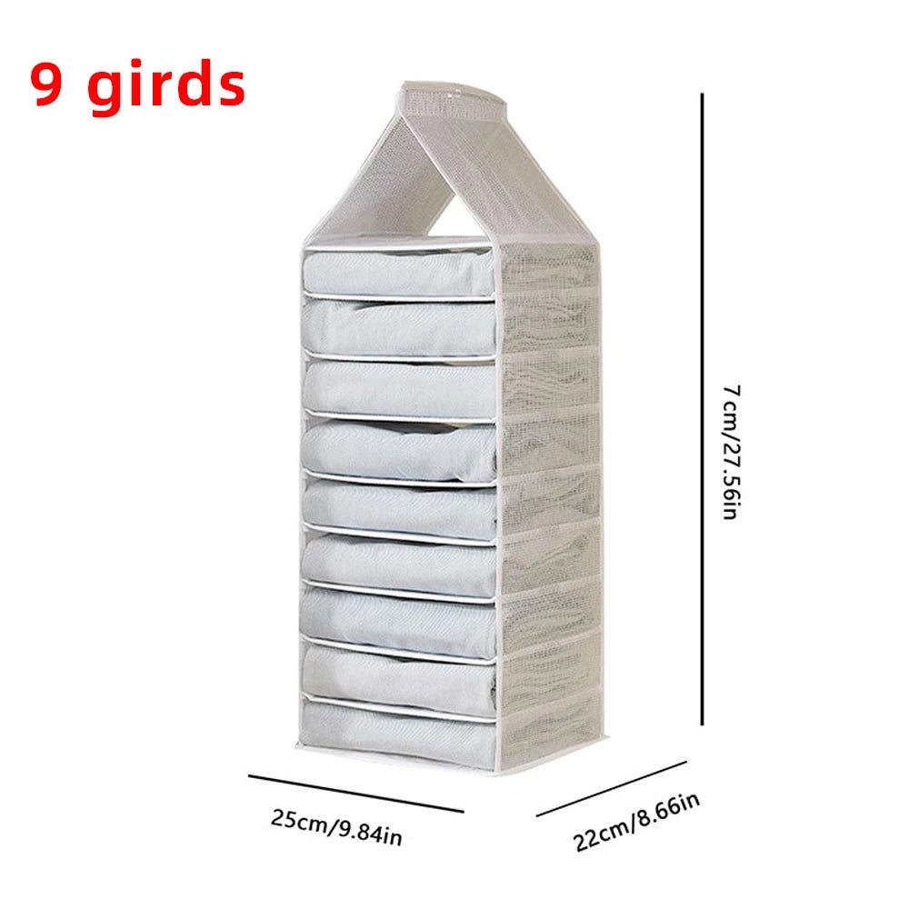 Closet Hanging Storage Bag Cabinet Organizer for Pants Socks T-Shirt Underwear Organizer Hanging Foldable Wardrobe Organizer