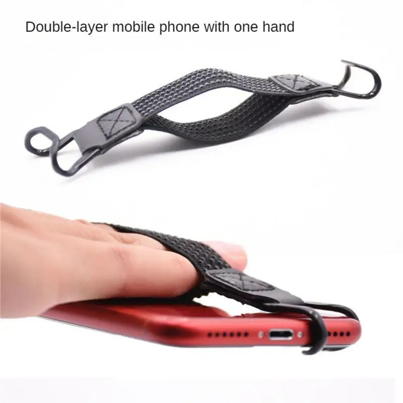 -Handed Operation Hand Strap Holder Security Finger Grip Stretch Protective Leather Belt Gift Pad Tablet E-Reader