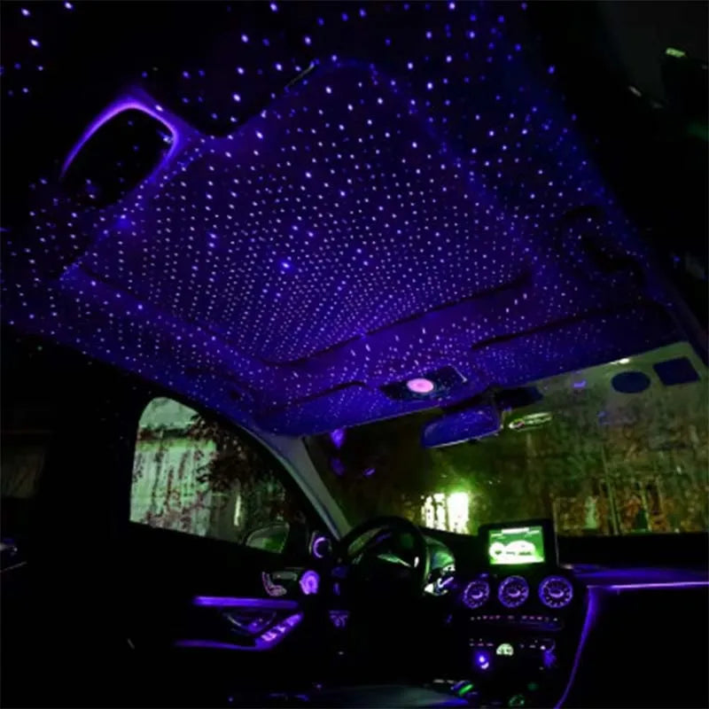 Car Romantic LED Starry Sky Night Light 5V USB Powered Galaxy Star Projector Lamp for Car Roof Room Ceiling Decor Plug and Play