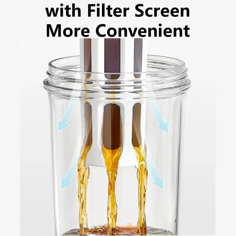 1L Manual Cold Brew Coffee Maker with Handle High-Capacity Water Bottle Summer Portable Juices Tea Fruit Coffeeware Pot